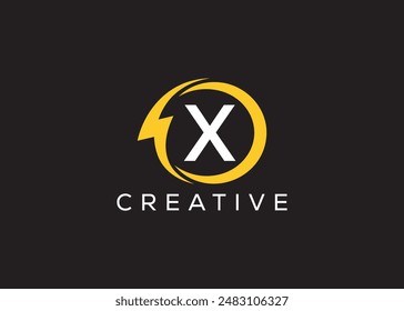 Minimal and professional Letter X thunder logo design template