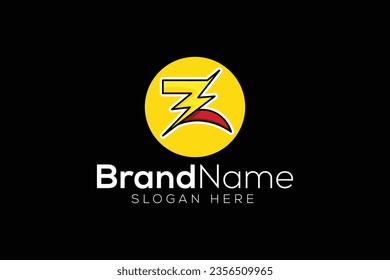 Minimal and Professional letter Z thunder vector logo design