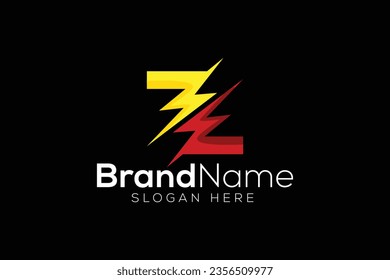 Minimal and Professional letter Z thunder vector logo design