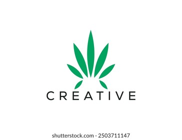 Plantilla de diseño de logotipo de marihuana mínima y profesional