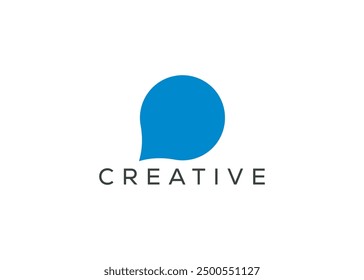 Minimal and professional message logo design template. Chat bubble logo