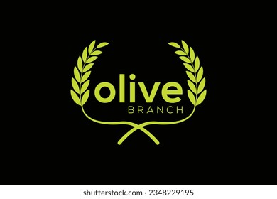 Minimal and Professional olive branch logo design vector template
