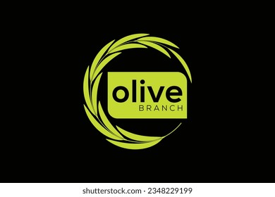 Minimal and Professional olive branch logo design vector template