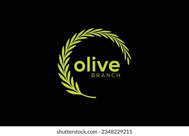 Minimal and Professional olive branch logo design vector template