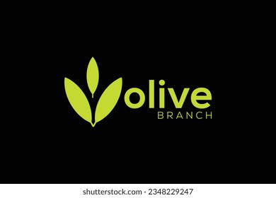 Minimal and Professional olive branch logo design vector template