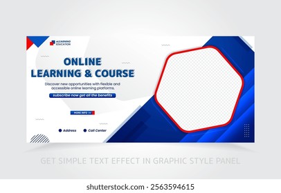 Minimal and professional online learning banner template, designed for impactful promotions.