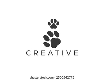 Minimal and professional paw logo design template
