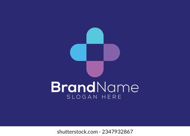 Minimal and Professional Plus sign logo design vector template