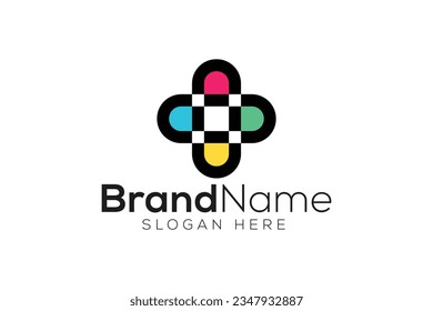 Minimal und Professional Plus signieren Logo-Design, Vektorvorlage