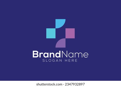 Minimal and Professional Plus sign logo design vector template