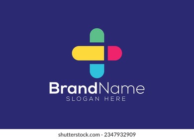 Minimal and Professional Plus sign logo design vector template