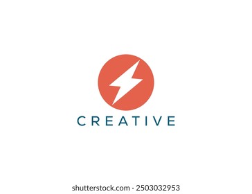 Plantilla de diseño de logotipo de trueno mínima y profesional
