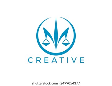 Minimal and professional trident law logo design template