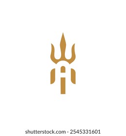 Minimal and professional trident logo design template