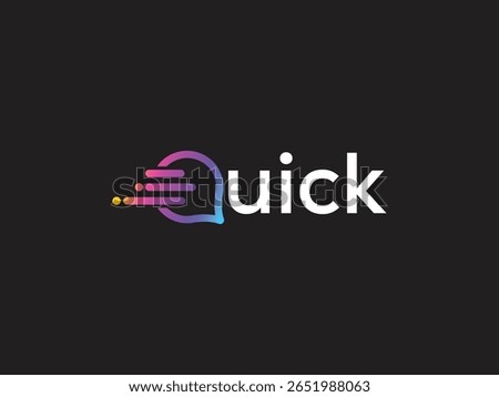 Minimal and professional Wordmark quick logo design. Modern Q Logo