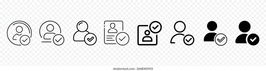 Minimal Profile Icon with Checkmark – Symbol of Verified User Account, verified account, authenticated user, social media approval, identity confirmation, Trusted Identity