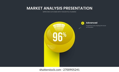 Minimal Proposal One Option Diagram Frame Layout. Visual Planning 1 Element Infographic Slide Template. Elegant Review Presentation Design Vector Illustration.