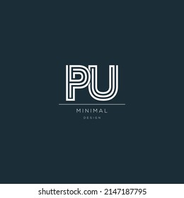 Minimal PU initial based icon logo
