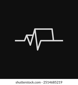 Minimal Pulse Property Logo, Real Estate, House, Buildings, Minimal Line House Pulse Logo