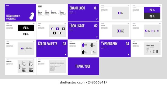 Minimal Purple and White Brand Guideline Template