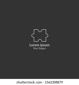 minimal puzzle logo template vector