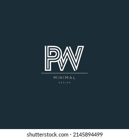 Minimal PW initial based icon logo