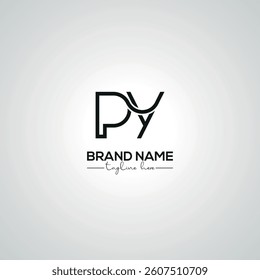 Minimal PY YP Lettermark Logo Design for Corporate Branding.