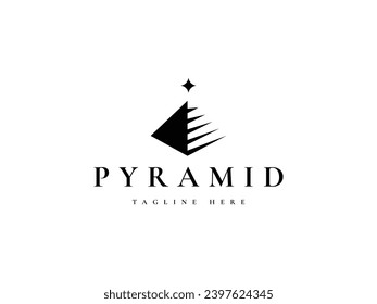 minimal pyramid with star logo design