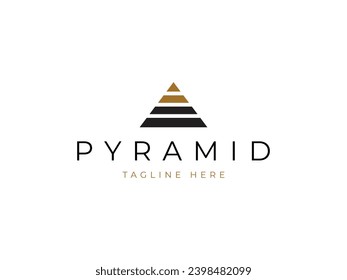 minimal pyramid with star logo design
