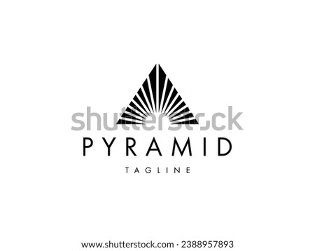 minimal pyramid triangle sun line logo design