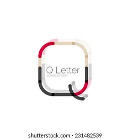 Minimal Q font or letter logo design isolated on white