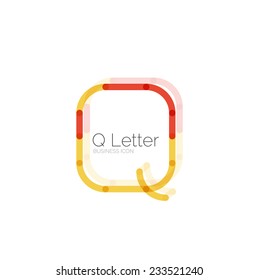 Minimal Q font or letter logo design isolated on white