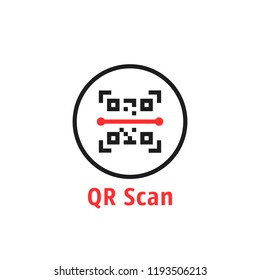 minimal qr code scan badge. concept of technology for instant payment or tech pay method without money. flat simple trend modern qrcode ui logotype graphic art design isolated on white background