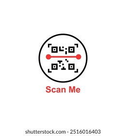 minimal qr code scan badge. concept of technology for instant payment or tech pay method without money. flat simple trend modern qrcode ui logotype