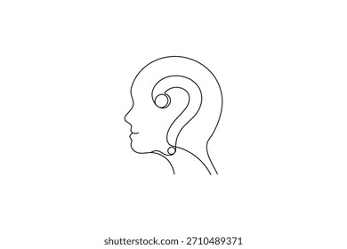 Mínimo signo de interrogación continuo de una línea de dibujo moderno esquema ilustración
