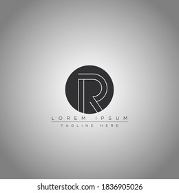 Minimal R letter logo design concept and round shape logo.