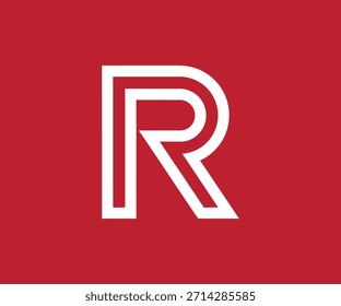 Logotipo minimalista del monograma de la R – marca moderna de lujo de la letra
