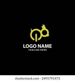 Vector de diseño de logotipo de Botón de conejo minimalista