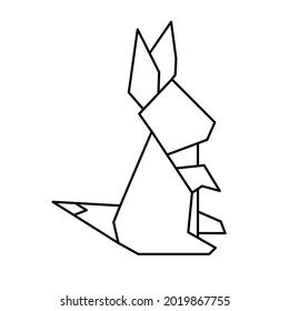 Minimal rabbit emblem template for business. Abstract rabbit with grid lines. Vector illustration.