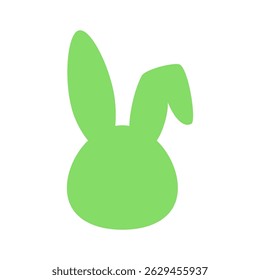 Minimaal konijnengezicht silhouet in groene pastelkleur. Pastel bunny hoofd vector ontwerp. Kleurrijke bunny silhouet vector