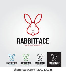 minimal rabbit logo template - vector illustration
