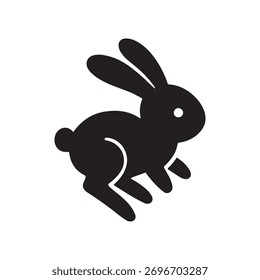 Silhueta de coelho mínima em movimento - Ícone de animal de vetor elegante