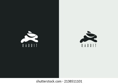 Minimal Rabbits Bunny Hare Logo Design