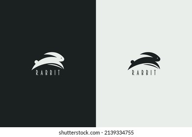 Minimal Rabbits Bunny Hare Logo Design