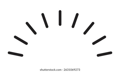 Minimal Radial Lines Icon – Sun Rays or Loading Burst Symbol