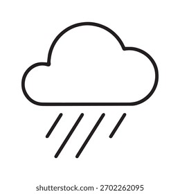 Minimal Rain Cloud Icon on Light Background
