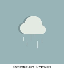 Minimal Rain cloud icon.  vector icon for web design isolated on blue background