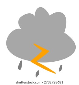 Minimal rain cloud weather symbol perfect for clean interfaces and infographics.