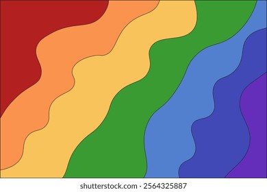 Minimal rainbow colored background. International color day wallpaper. Pastel color rainbow background. Vector illustration can used wall decor, web banner	