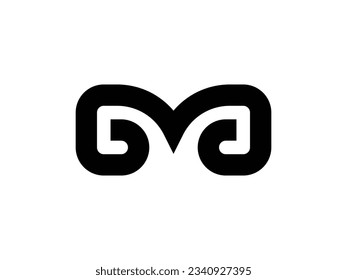 minimal ram head logo design